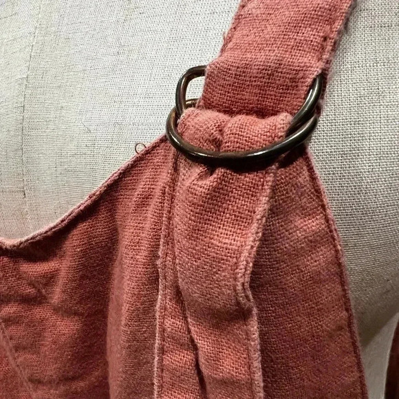 Roxy Pink Linen Overalls size Medium - Picture 10 of 12
